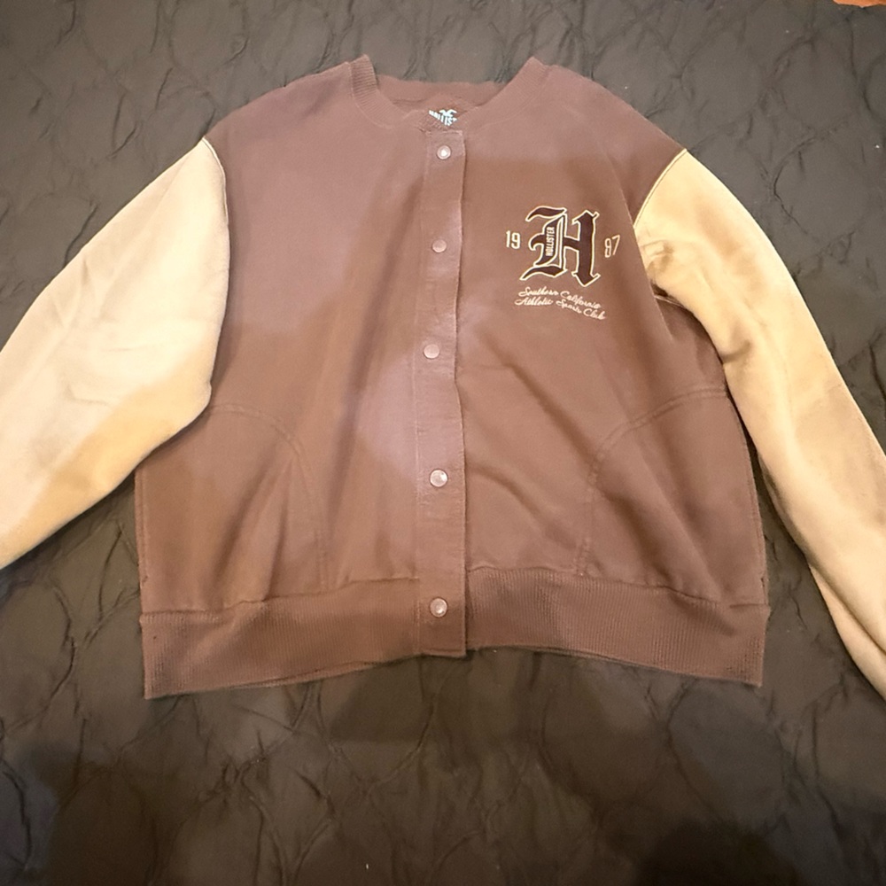 2/$25 Hollister Brown and Tan Varsity Jacket